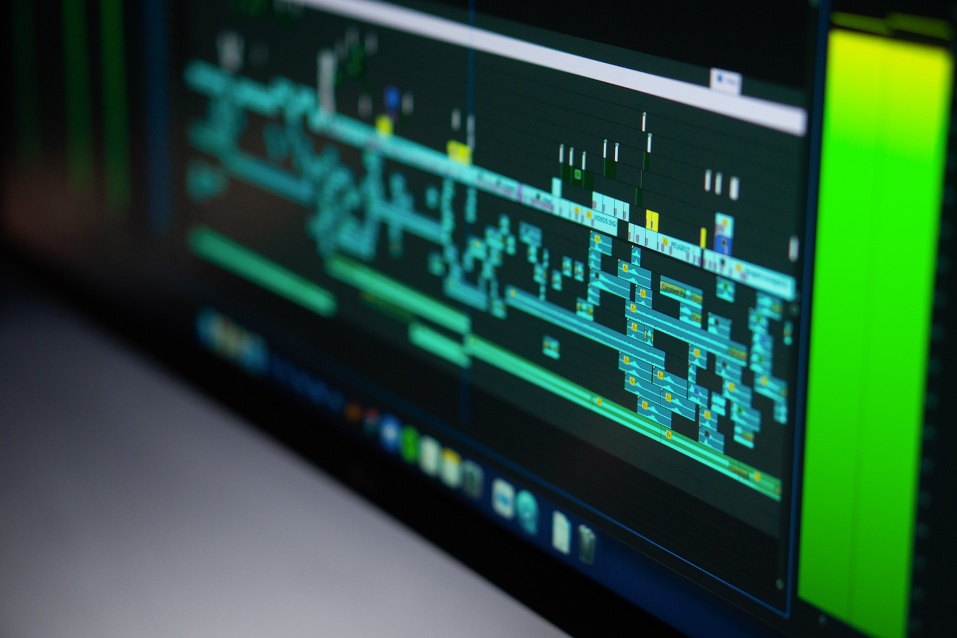 Supernært bilde av tidslinje i Premiere Pro
